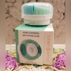 CLARISONIC ACNE GREEN CLEANING FACIAL BRUSH HEAD REPLACEMENT AUTHENTIC W/BOX New